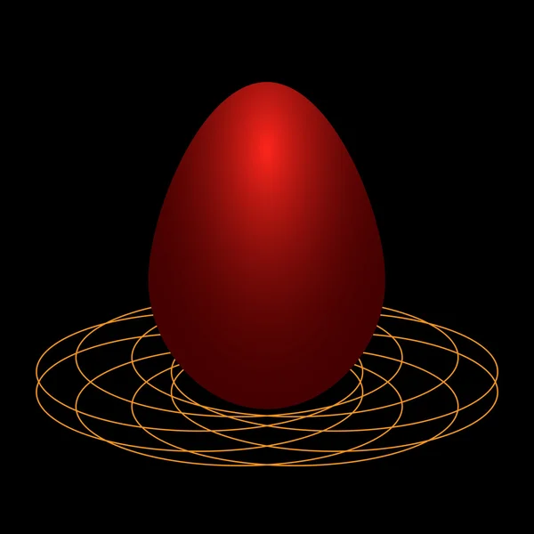 Vector Huevo de Pascua en una placa de oro — Vector de stock