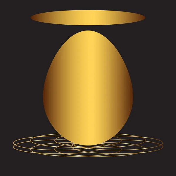 Huevo de Pascua dorado. Ilustración vectorial . — Vector de stock