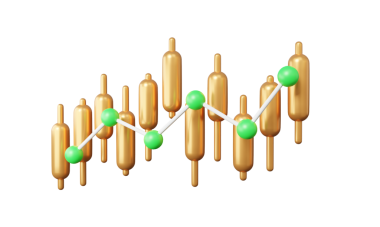 Hisse senedi döviz kurları finans sektörü yatırımları kâr elde etme, Altın Ticaret büyümesi başarılı analiz istatistikleri, izole geçmiş png 'de ekonomik endeks. 3d resimleme