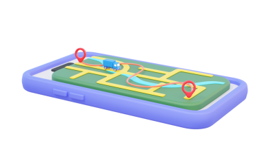 Ekspres kargo kamyonunun adresi izole edilmiş arka planda hızlı ulaşım GPS mobil navigasyon ikonu. Dijital teknoloji kırmızı işaretçi hedef lojistik konsepti. 3B resimleme