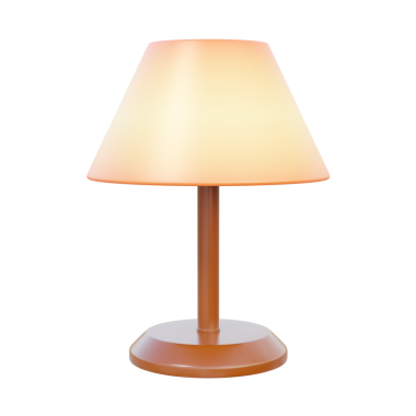 Masa lambası 3D render simgesi şeffaf arkaplanda izole edildi. Aydınlatma mobilyaları yatak odası abajur elektrik. karikatür biçimi