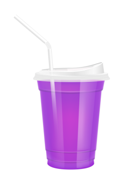 Plastik bardaktaki meyve suyu gibi şeffaf. Yudum kapaklı ve saman tüplü bardak. Mor kırmızı su, tasarım, içecek, kafe ya da restoranlar için. Paketleme içeceği 3D Gerçekçi PNG.