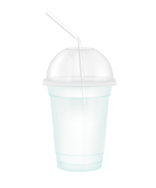 Plastik bardaktaki meyve suyu gibi şeffaf. Bardak kapaklı ve saman tüplü. Tasarım için beyaz su menü kafesi ya da restoranlar. Paketleme içeceği 3D Gerçekçi PNG.