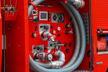 İtfaiye hortumu hortumu ve kontrol paneli