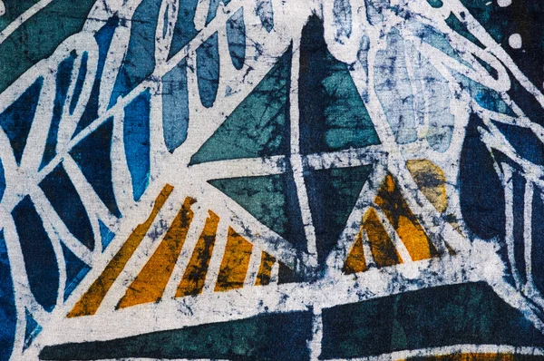 Geometri, sıcak batik, arka plan dokusu, ipek üzerinde el yapımı