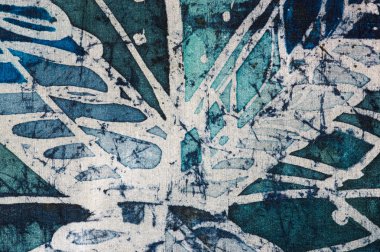 Geometri, sıcak batik, arka plan dokusu, ipek üzerinde el yapımı