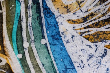Çizgiler, sıcak batik, arka plan dokusu, ipek üzerinde el yapımı