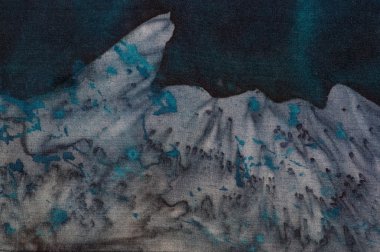 Turkuaz mistik dağlar, sıcak batik