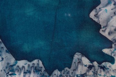 Turkuaz mistik dağlar, sıcak batik