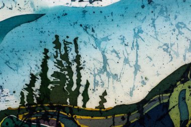 Pirinç terasları, dağlar, parça, sıcak batik, yatay