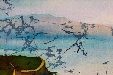 Pirinç terasları, dağlar, parça, sıcak batik, yatay