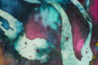 Renkli soyutlama, parça, sıcak batik, el yapımı soyut sürrealizm sanat