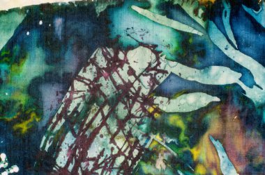 Renkli soyutlama, parça, sıcak batik, el yapımı soyut sürrealizm sanat