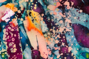 Renkli soyutlama, parça, sıcak batik, el yapımı soyut sürrealizm sanat 