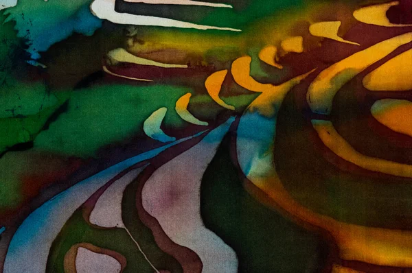 Рисові тераси, фрагмент, гарячий батік, ручної роботи абстрактний сюрреалізм — стокове фото
