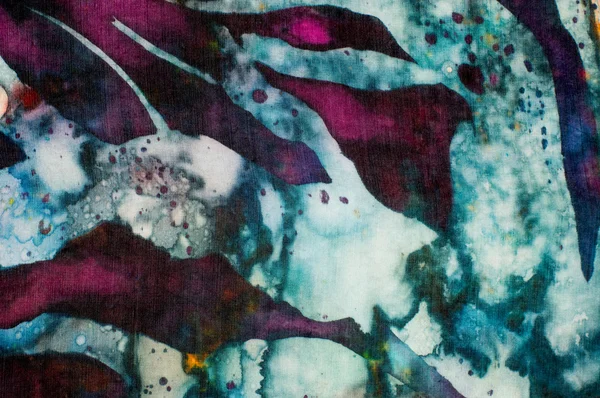 Farbenfrohe Abstraktion, Fragment, heiße Batik, handgemachte Kunst des abstrakten Surrealismus — Stockfoto