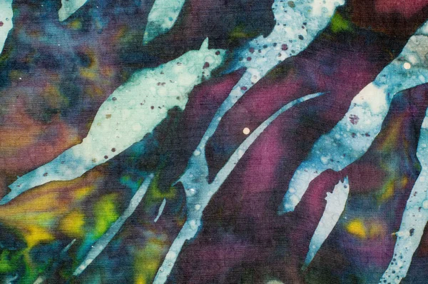 五颜六色的抽象，片段，热蜡染，手工抽象超现实主义艺术 — 图库照片