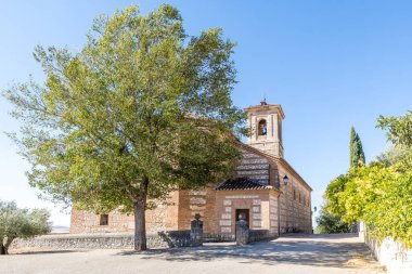 Hita, İspanya, - 11 Ekim 2025: İspanya 'nın Guadalajara ilindeki Hita kasabasının tarihi merkezindeki binaların ayrıntıları