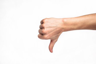 insan el başparmak aşağı gösterilen