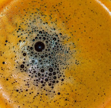 Bir fincan espresso kahve havai görünümü