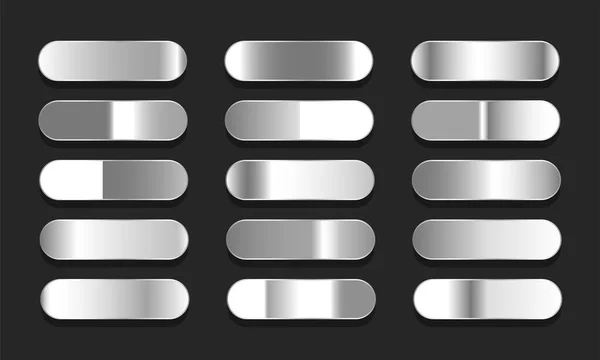 Satz Von Steigungen Silber Oder Platin Große Sammlung Von Metall — Stockvektor