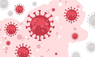 Virüs konsepti vektör illüstrasyonu tıbbi enfeksiyon insanları etkiliyor. Koronavirüs bakterilerine karşı koruma.