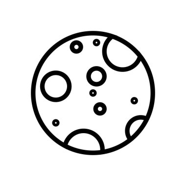 Ay çizgisi ikonu astronomi galaksisi tasarımı. İnce gezegen kozmos siyah elementi. Basit bir uydu yörüngesi silueti. İzole edilmiş doğrusal asgari güneş küresi