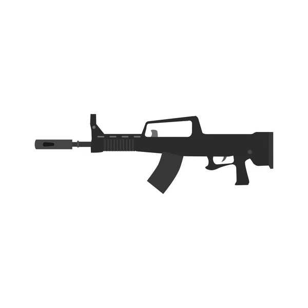 Waffengewehr Pistole Vektor Militär Armee Handfeuerwaffe Illustration Kriegsgewehr Schusswaffe Schwarz — Stockvektor