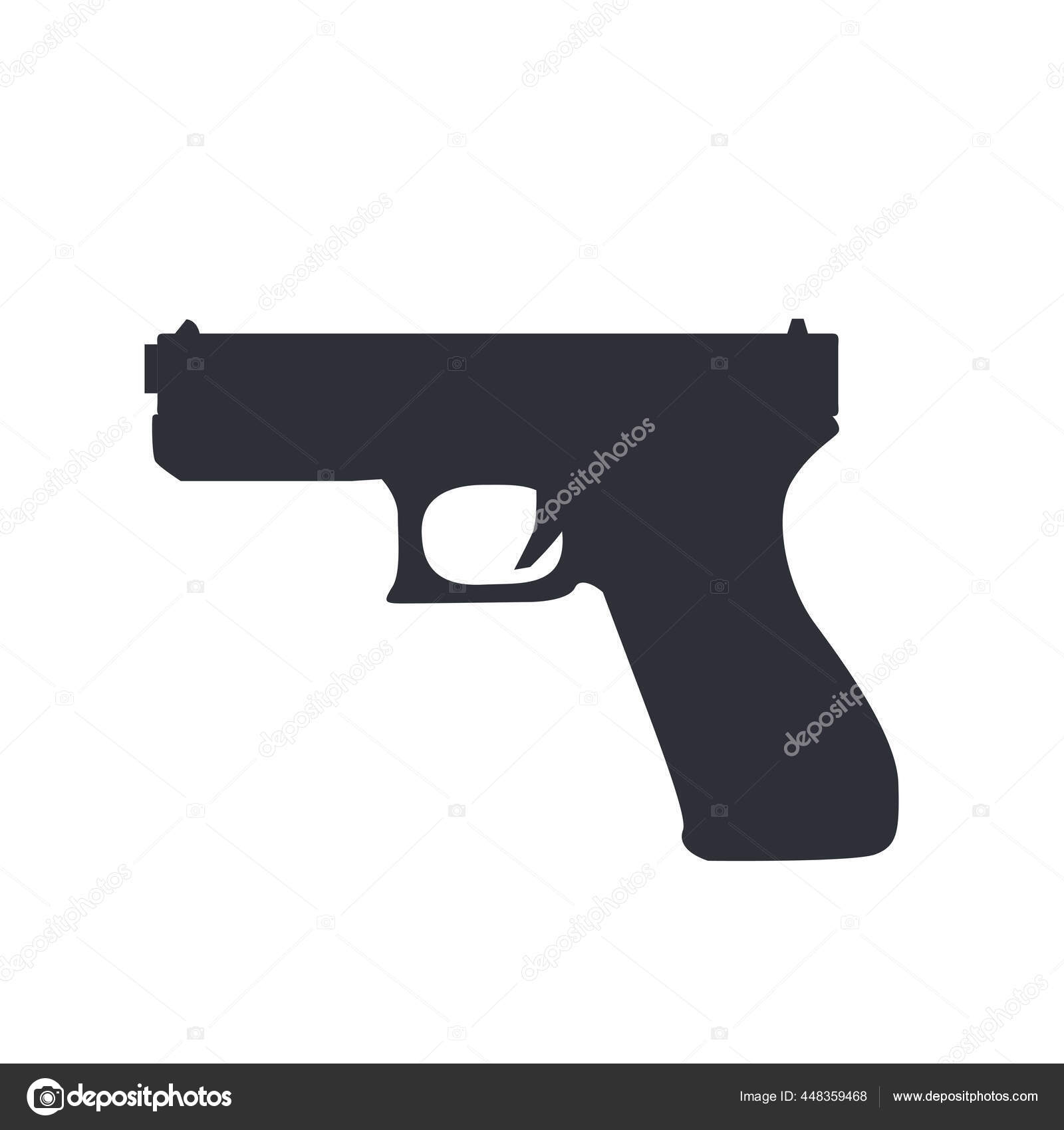 revólver pistola arma ilustração vetorial isolado. arma de fogo