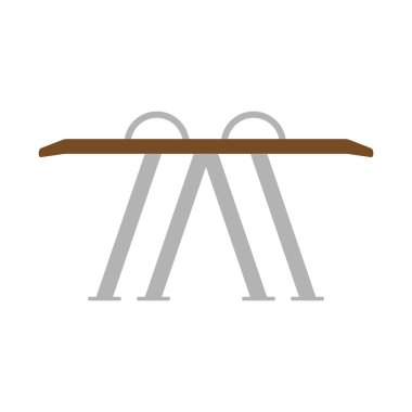 Jimnastik paralel bar sporu illüstrasyonu. Yatay bar siluet yarışması jimnastikçi spor salonu ikonu. Denge ışınları paralel halka ekipmanları. Güç yatay çubuk simgesi