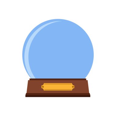 Noel kar küresi vektör illüstrasyon cam ikonu. Parlak top eldiveni tatili. Xmas kar şeffaf parlak kristal sihirli ikonu. Fotokopi alanı işaret tasarımı ile kartopu küresini çember yap