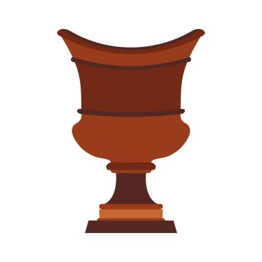 Çamur sürahi seramik çömlek vektör antika kavanozu. İzole edilmiş kil vazo eski ikon çizimi. Kahverengi sürahi amfora çömlek düz nesne. Kalıp sembollü geleneksel Yunan vazosu çizgi filmi. Basit Yunanca işareti