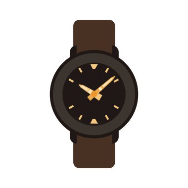 Kol saati saat vektör çizimi beyaz simgeyi izole etti. Modern kol saati moda bileklik tasarımı nesnesi. Oklu grafiksel lüks aksesuar simgesi. Basit el aygıtı modası