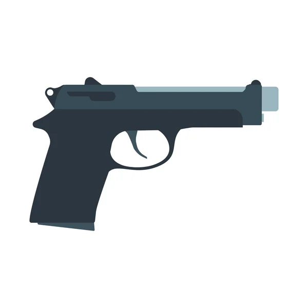 ピストル銃の武器ベクトルイラスト黒犯罪拳銃 戦争ピストルトリガーアイコン弾 孤立した危険軍の銃器弾薬のシルエットのシンボル 警察の腕の要素の口径図面 — ストックベクタ