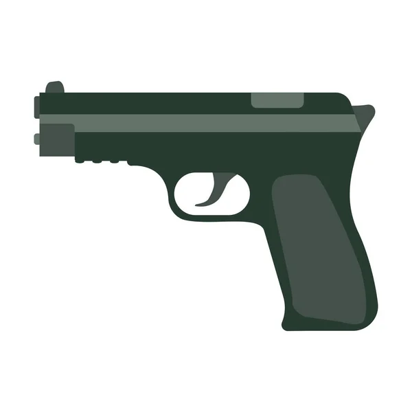 Пістолетна Зброя Векторні Ілюстрації Чорний Злочинний Пістолет Військова Пістолетна Куля — стоковий вектор