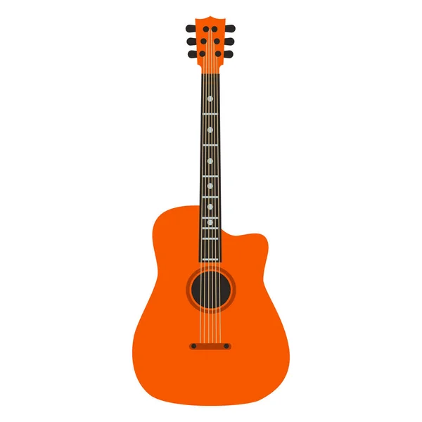 Instrumento Música Guitarra Acústica Con Icono Vector Cuerda Sonido Del — Vector de stock