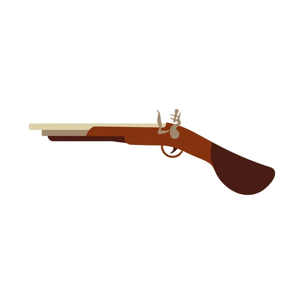 Pistola Pistola Flintlock Pistola Antigua Antiguo Pirata Ilustración Retro Madera — Archivo Imágenes Vectoriales