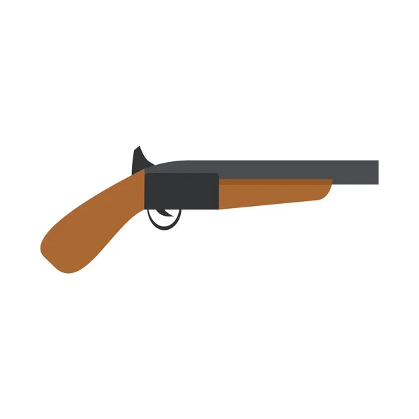 Pistola Pistola Flintlock Pistola Antigua Antiguo Pirata Ilustración Retro Madera — Vector de stock