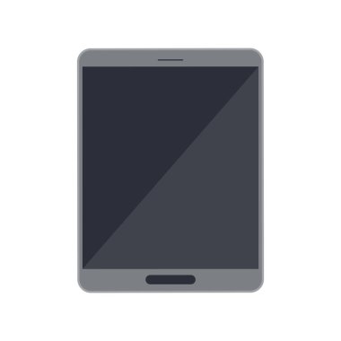 Tablet ikon aygıt teknolojisi tasarım vektör illüstrasyon ekranı. Tablet ekipman aygıtı simgesini göster. Touchpad sembolü dijital iletişim beyazları izole etti. Dokunmatik ekran kablosuz ped ön görünümü