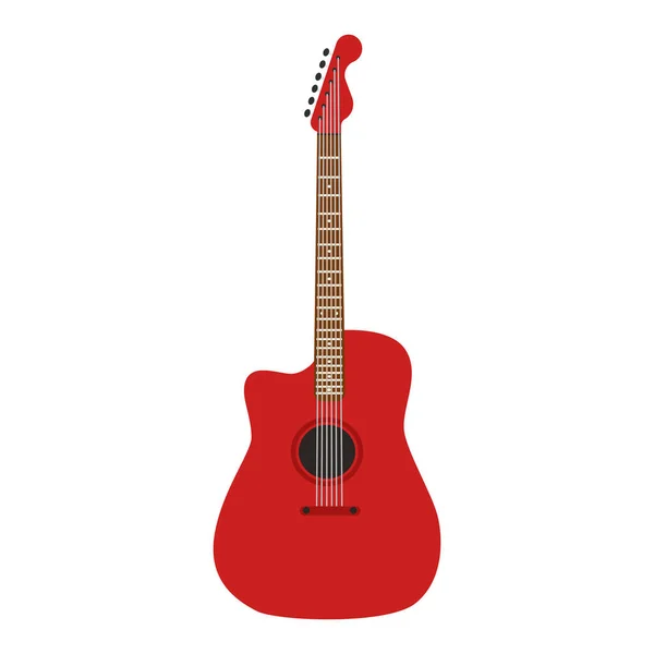 Instrument Musique Guitare Acoustique Avec Icône Vectorielle Cordes Matériel Guitare — Image vectorielle