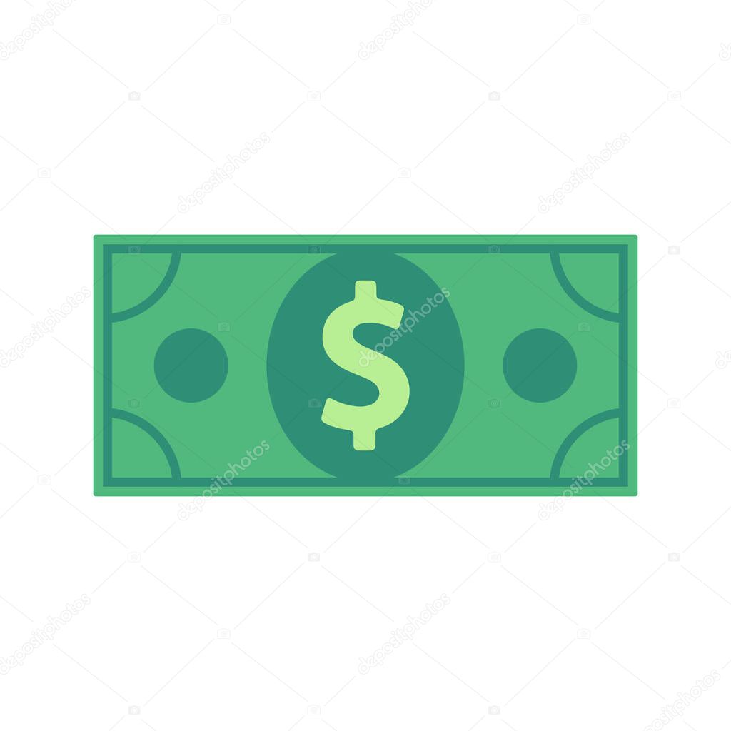 Dollar money vector currency symbol bill finance. Business bank dollar illustration cash icon banknote sign us. Banking pay investment financial note element. American growth loan capital icon success