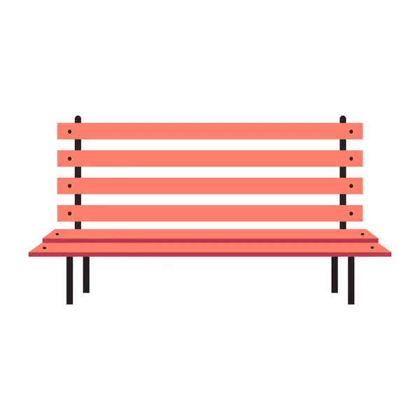 Park Bench Vector Furniture Illustration Wooden City Seat City Street — Stock Vector