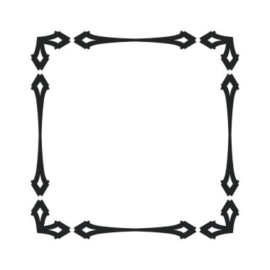 Kenar çerçeve tasarımı tasarım element tasarım sanatı. Soyut süsleme sınır çerçevesi eski moda girdap antika köşe. Dekoratif desenli çiçek desenli grafik şekilli zarif afiş