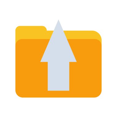 Sarı klasör kağıt vektör illüstrasyon tasarımı. İş klasörü bilgisayar imza verisi. Ofis simgesi konsept bilgi dizini. Portföy dosya depolama dokümanı