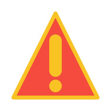 Simge sembolü web illüstrasyon iş işareti ünlemi dijital bilgi uyarısı. Şekil dikkat kırmızı tehlike önemli hata rozeti izole edilmiş beyaz haykırışı