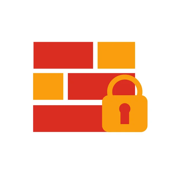 Firewall Ícone Computador Vetor Segurança Tecnologia Proteção Dados Símbolo Rede — Vetor de Stock