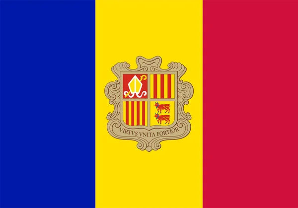 Bandiera Andorra Vettoriale Illustrazione Simbolo Nazionale Paese Icona Libertà Nazione — Vettoriale Stock