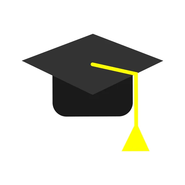 大学教育帽子ベクトル卒業イラスト学生 学校の帽子アイコン学術大学の学位を取得 制服式だ 高校生帽子ピクトグラムアイコン人 — ストックベクタ