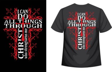 Hristiyan İncili ayet t-shirt tasarım illüstrasyon vektörü