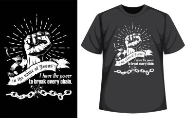 Hristiyan İncili ayet t-shirt tasarım illüstrasyon vektörü